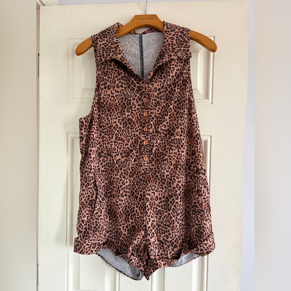 SKATIE Leopard Print Romper Cover Up